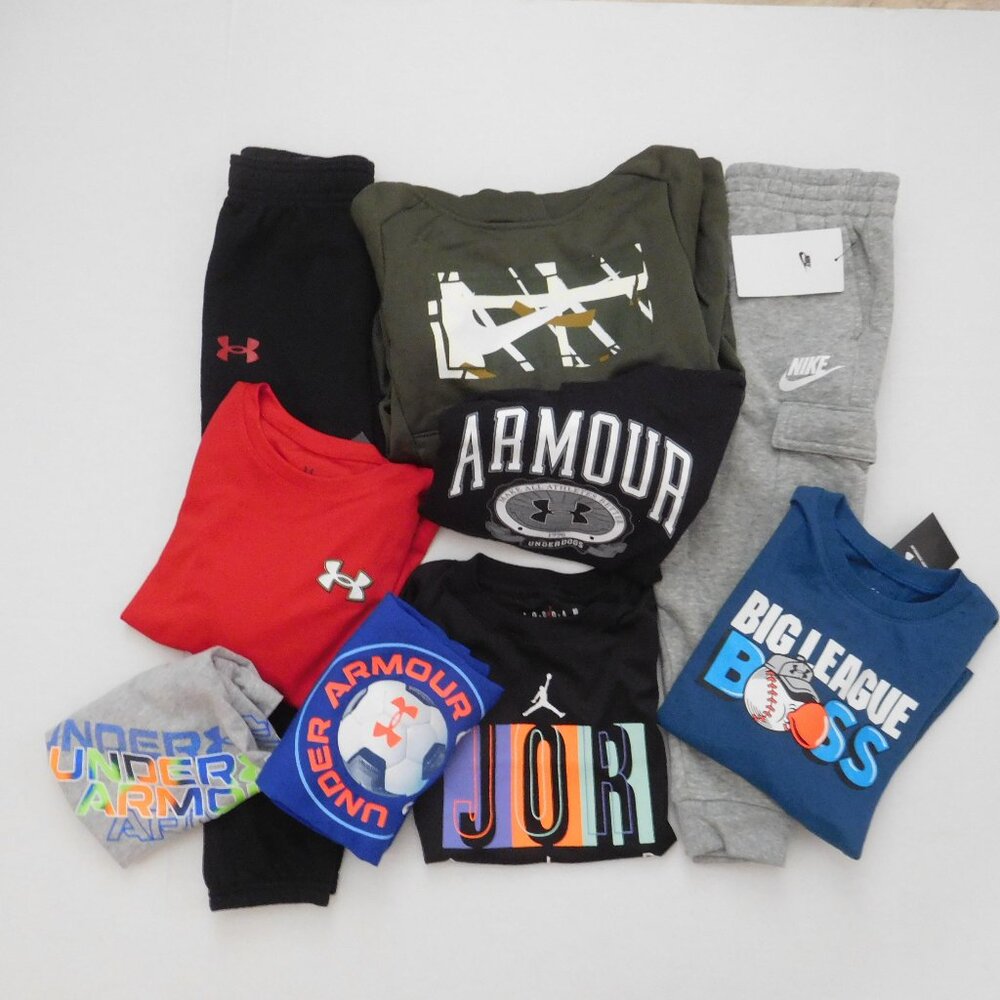 NWT 9pc Nike Under Armour Jordan Shirts Joggers Sweatshirt Lot Bundle sz 5